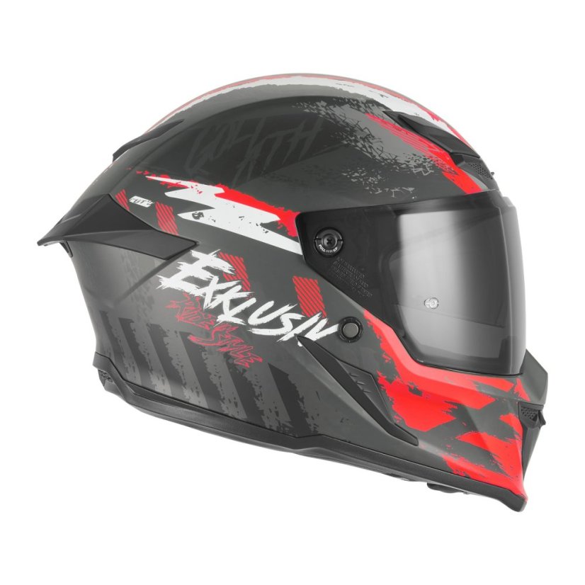 Přilba na motorku NOX EXKLUSIVE Goliath Cut'D (černá matná/červená)