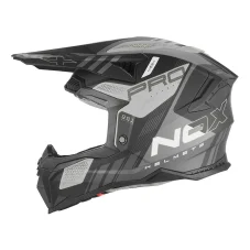 Motokrosová helma NOX N634 MX Storm (černá/stříbrná) mat