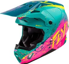 Přilba FLY Racing Formula CP Manic (modrá/růžová/žlutá)