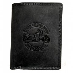 Kožená peněženka s motorkou (černá)