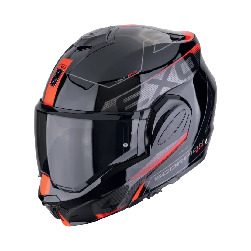 Překlopná přilba na motorku Scorpion EXO-TECH EVO TRAVELLER černo/červená Překlopná přilba na motorku Scorpion EXO-TECH EVO TRAVELLER černo/červená