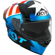 Moto přilba KYT R2R Straight (modrá/bílá/červená)