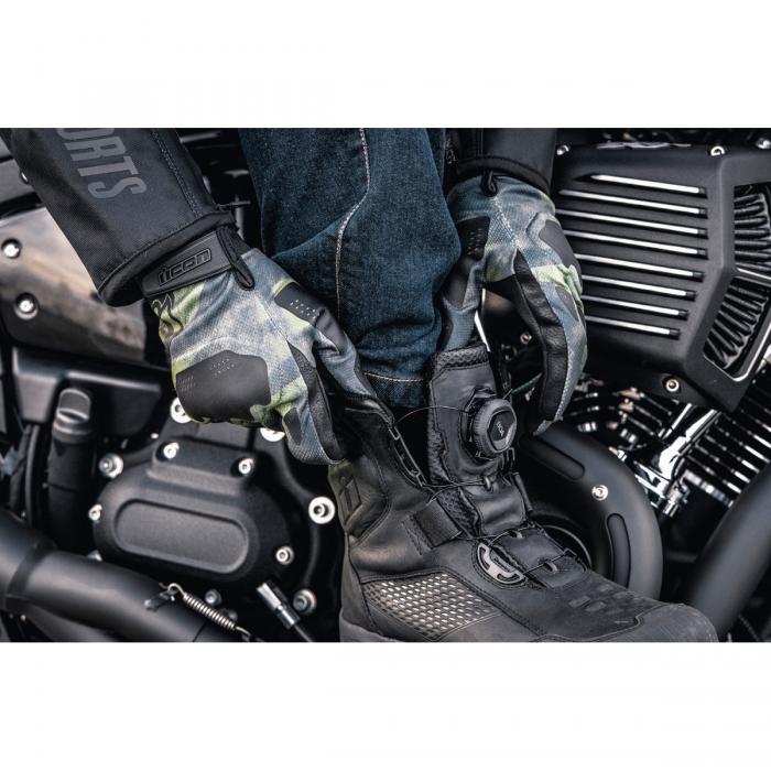 Boty na motorku Icon StormHawk (černá) - Velikost: 43,5