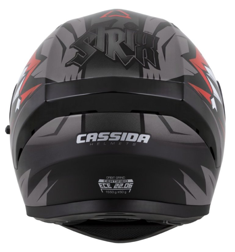 Moto přilba CASSIDA Orbit StriX (černá/šedá/červená/bílá) matná