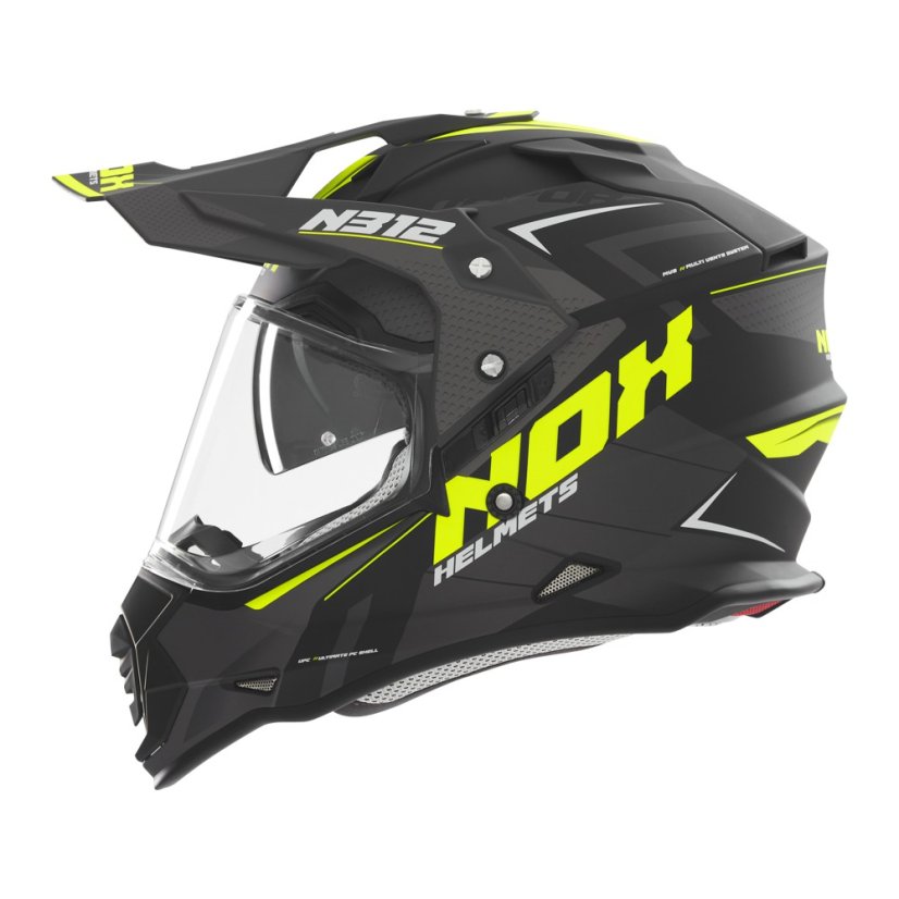 Moto přilba NOX N312 Vapor (černá matná/žlutá) 2025