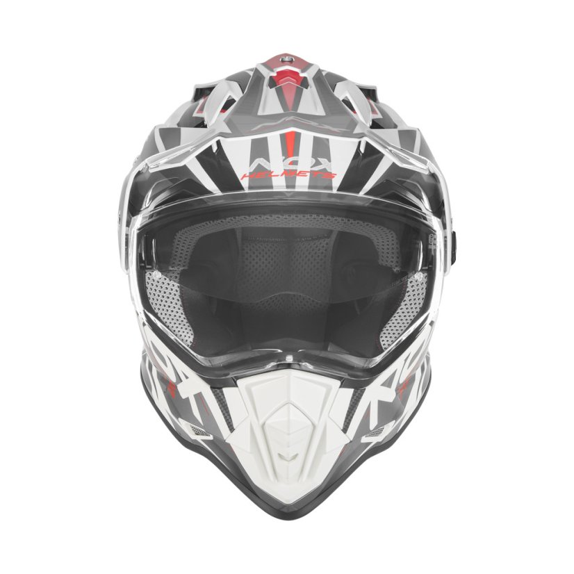 Moto přilba NOX N312 Track (bílá/červená) 2026