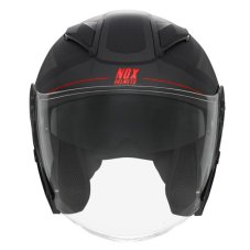 Moto přilba NOX N129 TRIOM (matná černá/červená)