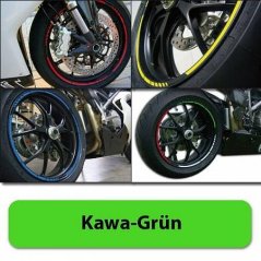 Proužky na kola GP style zelené Kawasaki