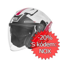 Moto přilba NOX N130 Ekto (bílá/růžová) 2026