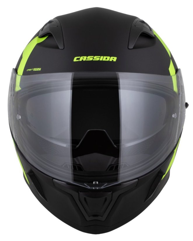 Moto přilba CASSIDA Orbit Grind (černá/žlutá fluo) matná