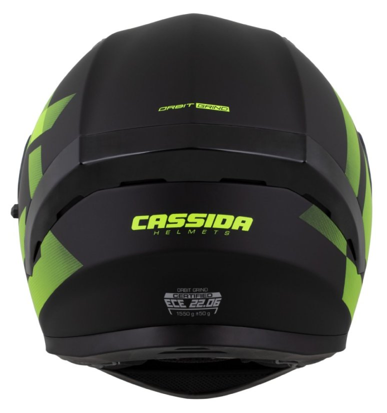 Moto přilba CASSIDA Orbit Grind (černá/žlutá fluo) matná