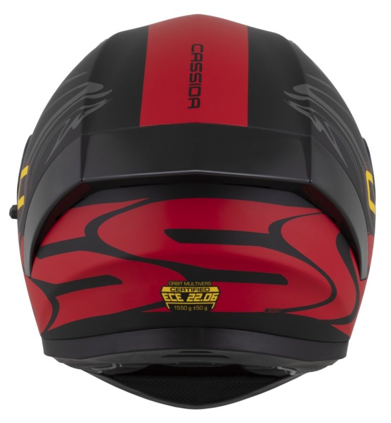 Moto přilba CASSIDA Orbit Multivers (černá/červená/šedá) matná