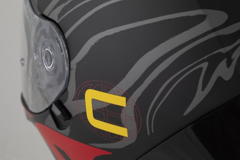 Moto přilba CASSIDA Orbit Multivers (černá/červená/šedá) matná