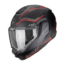 Překlopná přilba na motorku SCORPION EXO-TECH II Dash (černá/stříbrná/červená matná)
