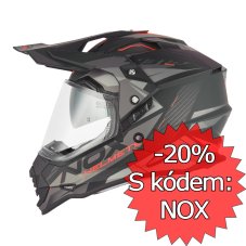 Moto přilba NOX N312 Track (černá matná/červená) 2026