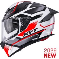 Moto přilba KYT R2R Parsec (bílá/šedá/červená)