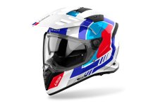Enduro helma na motorku AIROH BANDIT Horn (lesklá bílá/modrá/červená) 2026