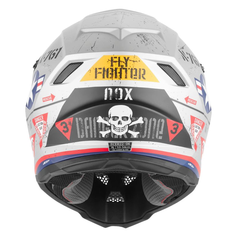 Dětská motokrosová přilba Nox MX N761 Fighter Kid (stříbrná matná)