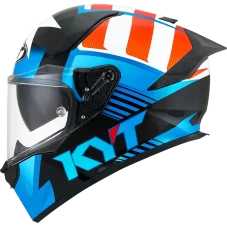 Moto přilba KYT R2R Straight (modrá/bílá/červená)