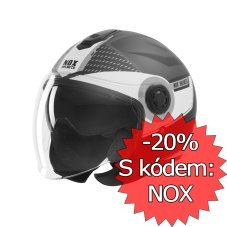 Moto přilba NOX N182 Round (černá matná/stříbrná) 2026