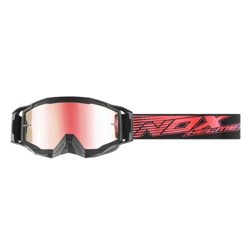 Nox MX Spectre motokrosové brýle (červené) zrcadlové