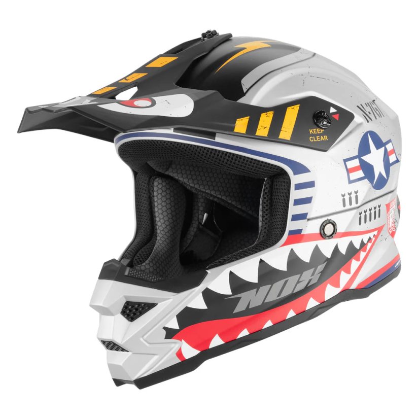 Dětská motokrosová přilba Nox MX N761 Fighter Kid (stříbrná matná)