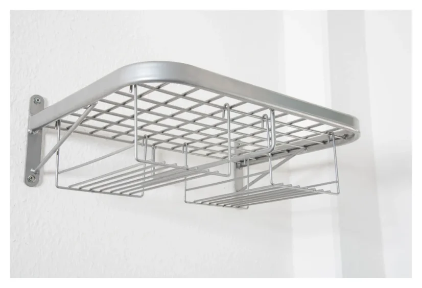 Moto věšák a police pro Bikery Duo (stříbrný)