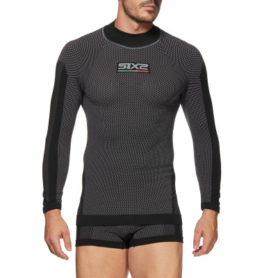 SIX2 TS3 funkční triko dl. rukáv s rolákem (carbon černá) UNISEX