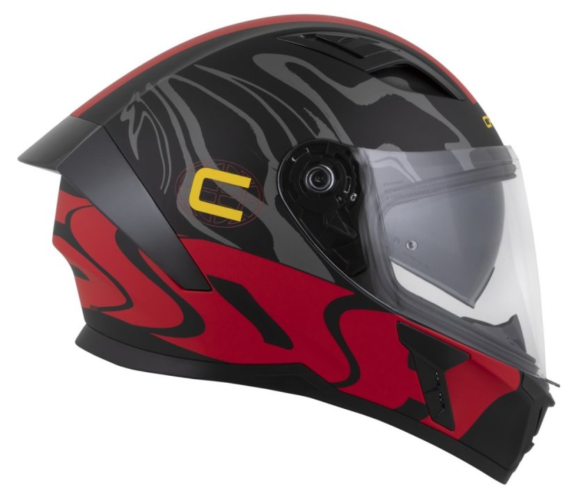 Moto přilba CASSIDA Orbit Multivers (černá/červená/šedá) matná