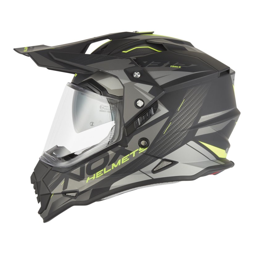 Moto přilba NOX N312 Track (černá matná/žlutá fluo) 2026