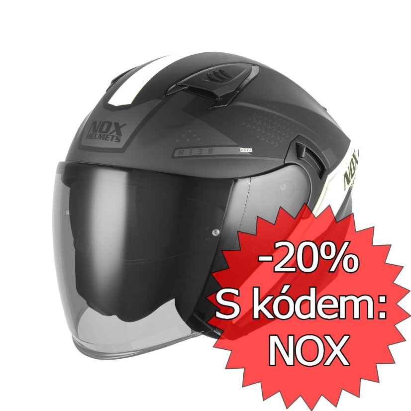 Moto přilba NOX N130 Ekto (černá matná/bílá) 2026