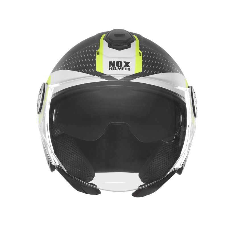 Moto přilba NOX N182 Round (černá matná/žlutá fluo) 2026
