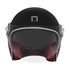 Moto retro přilba NOX PREMIUM Heritage (černá/bílá/červená) mat