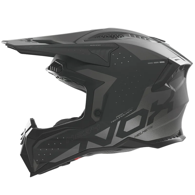 Motokrosová helma NOX N634 MX Gradiant (černá/stříbrná) mat
