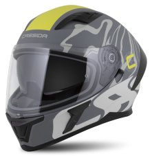 Moto přilba CASSIDA Orbit Multivers (tmavě šedá/světle šedá/žlutá fluo) matná
