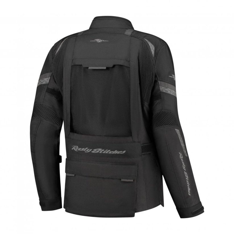 Textilní bunda na motorku Rusty Stitches Cliff (černá)