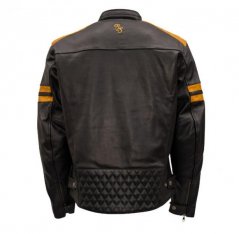 Kožená bunda na motorku RUSTY STITCHES Jari (černá/zlatá)