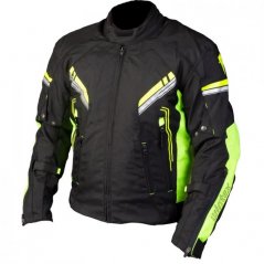 Textilní bunda na motorku WINTEX WTX 2.0 WP (černá/bílá/žlutá fluo)