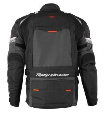 Textilní bunda na motorku Rusty Stitches Cliff (černá,šedá,červená)