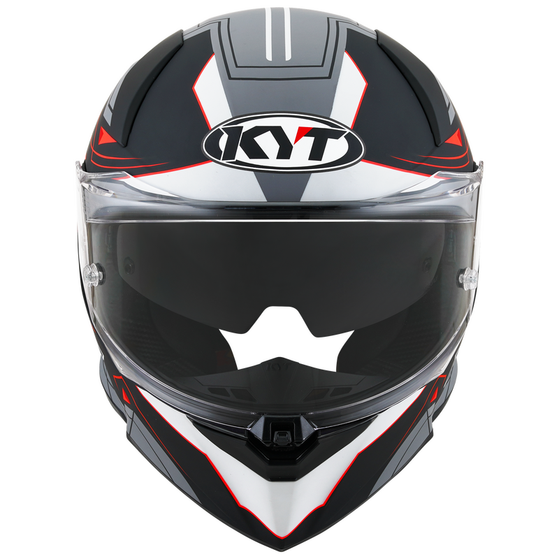 Moto přilba KYT R2R LED (černá/šedá/červená)