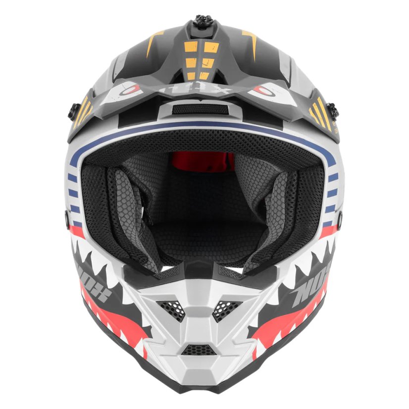 Dětská motokrosová přilba Nox MX N761 Fighter Kid (stříbrná matná)