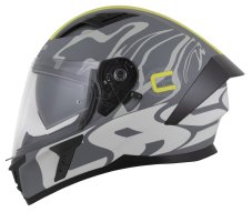 Moto přilba CASSIDA Orbit Multivers (tmavě šedá/světle šedá/žlutá fluo) matná