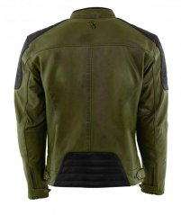 Kožená bunda na motorku RUSTY STITCHES Cooper (zelená/černá)