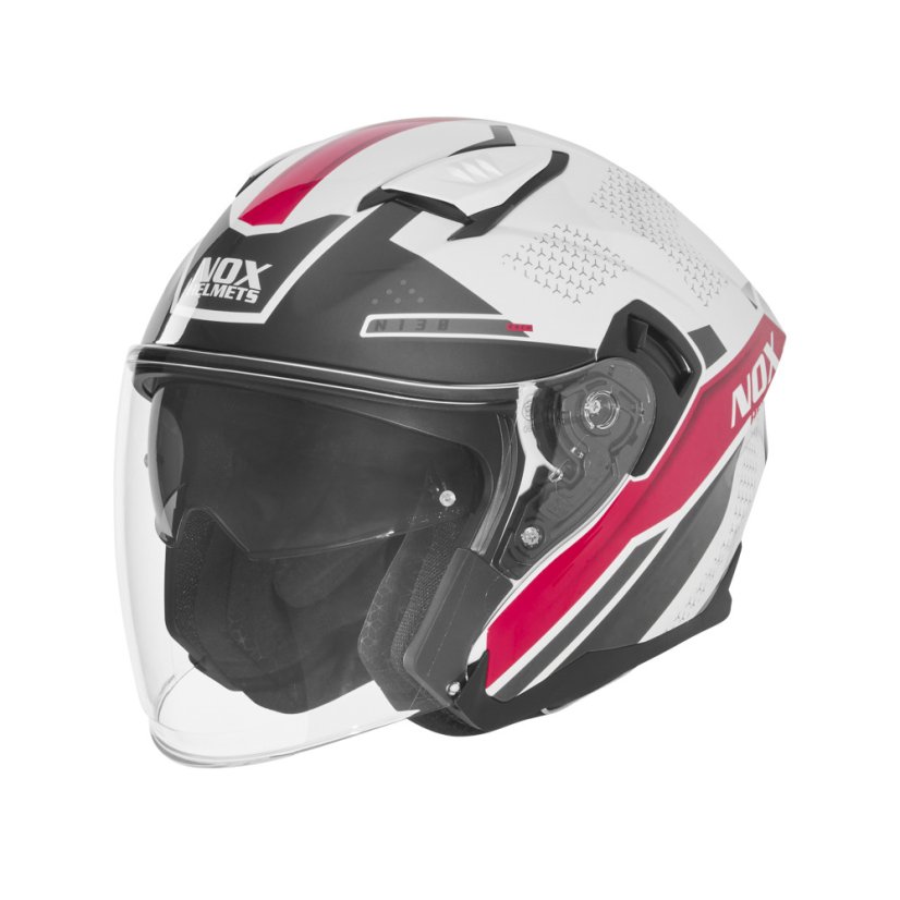 Moto přilba NOX N130 Ekto (bílá/růžová) 2026