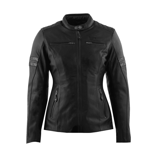 Kožená bunda na motorku RUSTY STITCHES Joyce V2 (černá/třpytivá) dámská