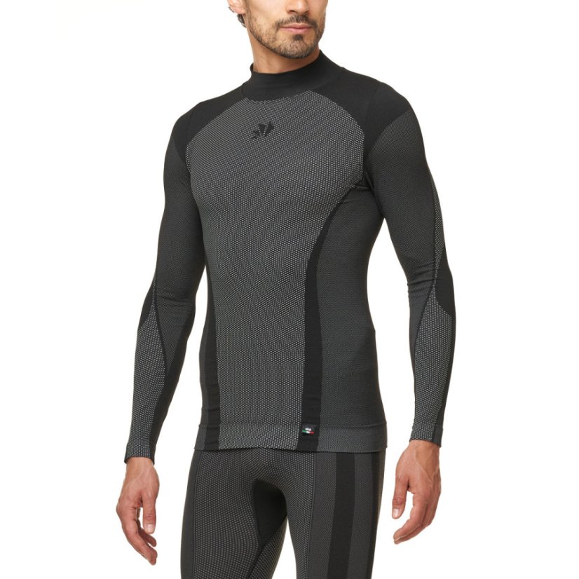 SIX2 TS3 V2 funkční triko dl. rukáv s rolákem (carbon černá) UNISEX