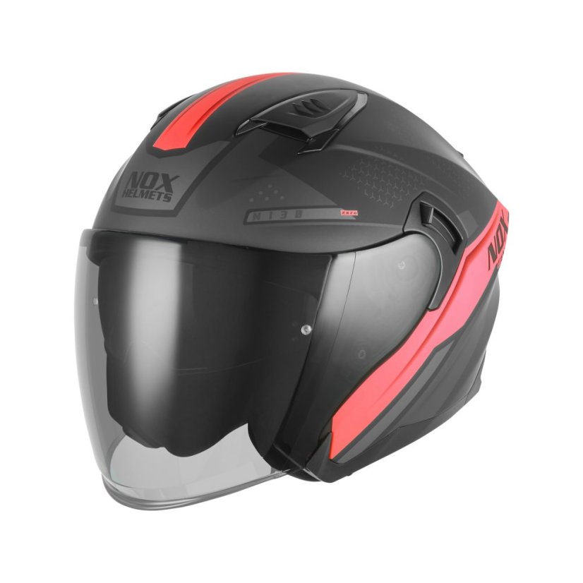Moto přilba NOX N130 Ekto (černá matná/červená) 2026