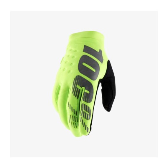 Rukavice na motorku 100% HYDROMATIC (neon žlutá)