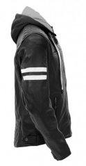Kožená bunda na motorku RUSTY STITCHES Jari Hood (černá/bílá)