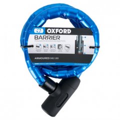 Zámek na motocykl OXFORD Barrier délka 1,4m (modrý)